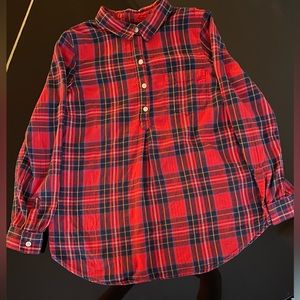 Maternity red plaid shirt